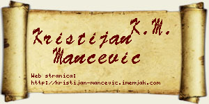 Kristijan Mančević vizit kartica